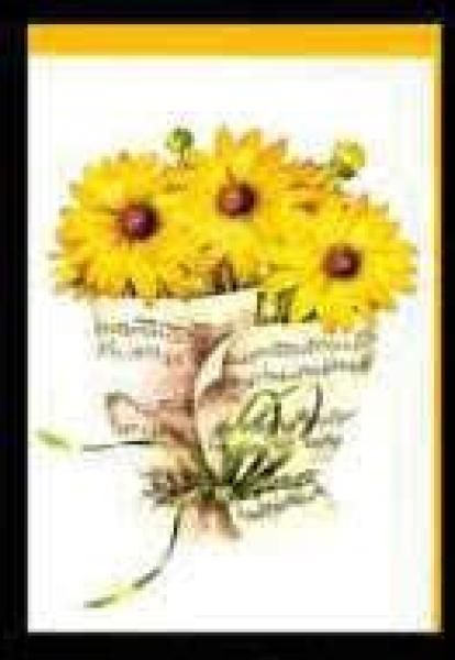 Klappkarte Notenblatt mit Sonnenblumen